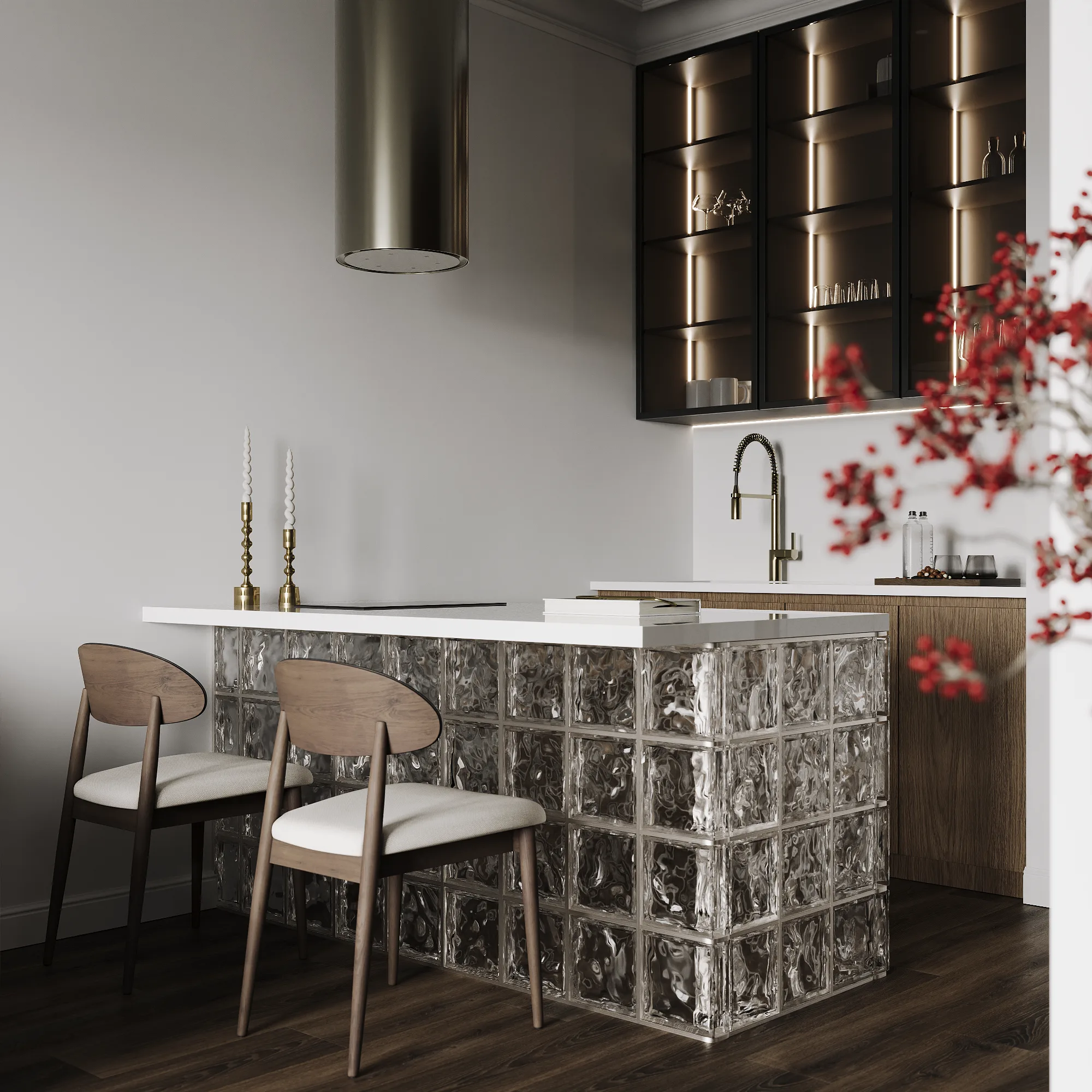 Кухня с островом в проекте Neva Haus